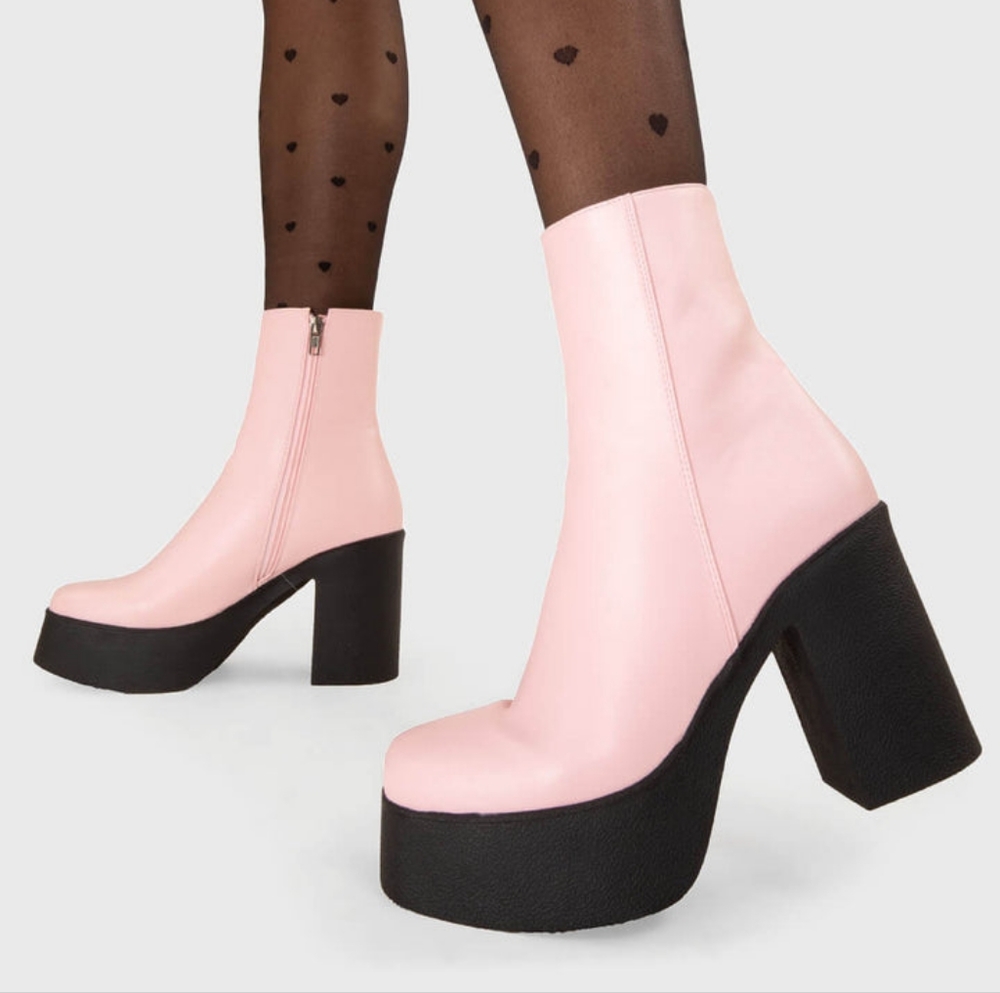 Pink Platform Ankle Boots NEW IN BOX